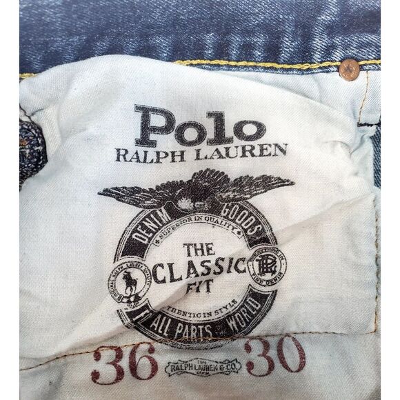VTG Jeans Polo Ralph Lauren The Classic 36x30 Button & Zip Medium Wash Denim - Picture 11 of 11